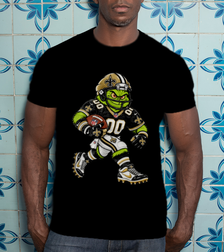 New Orleans Saints NFL Grinch Football Player T-Shirt