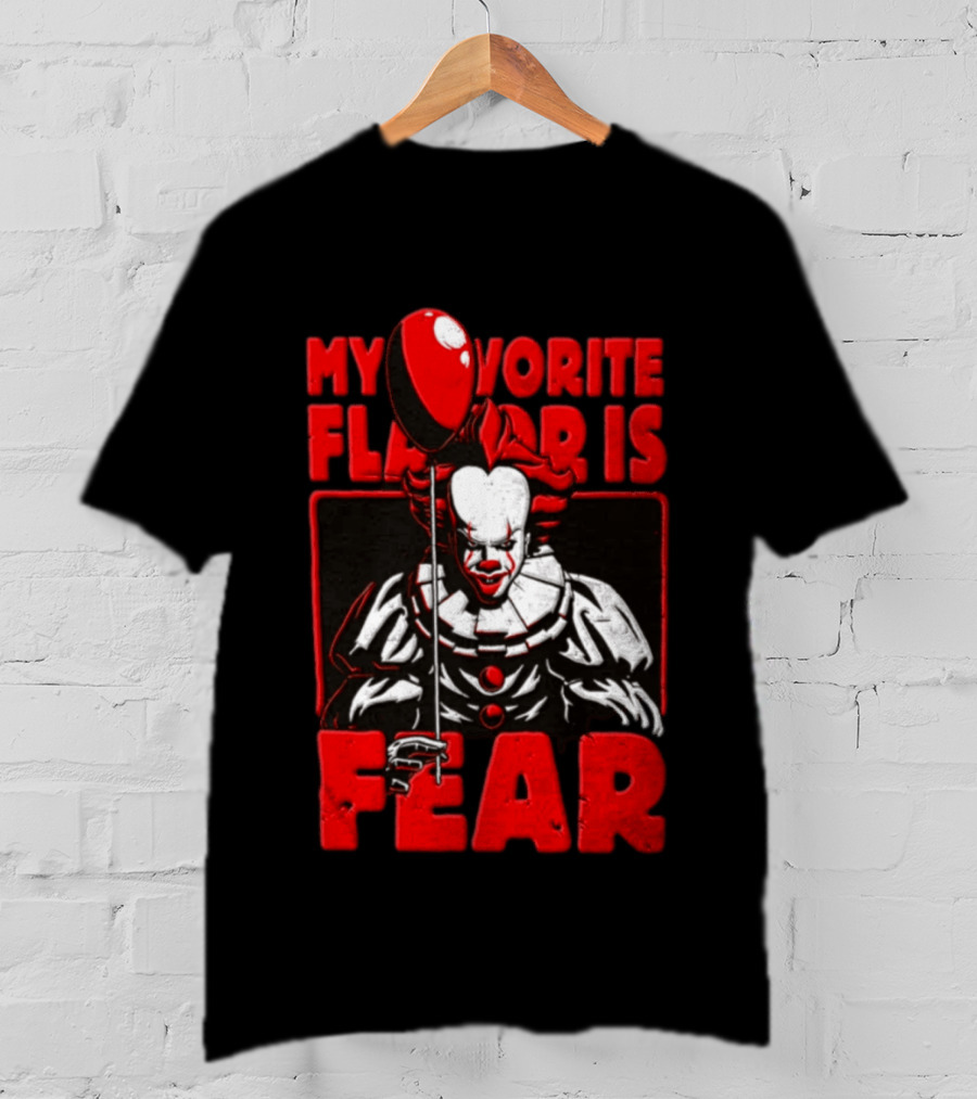 Pennywise IT Horror My Favorite Flavor Is Fear The Clown T-Shirt