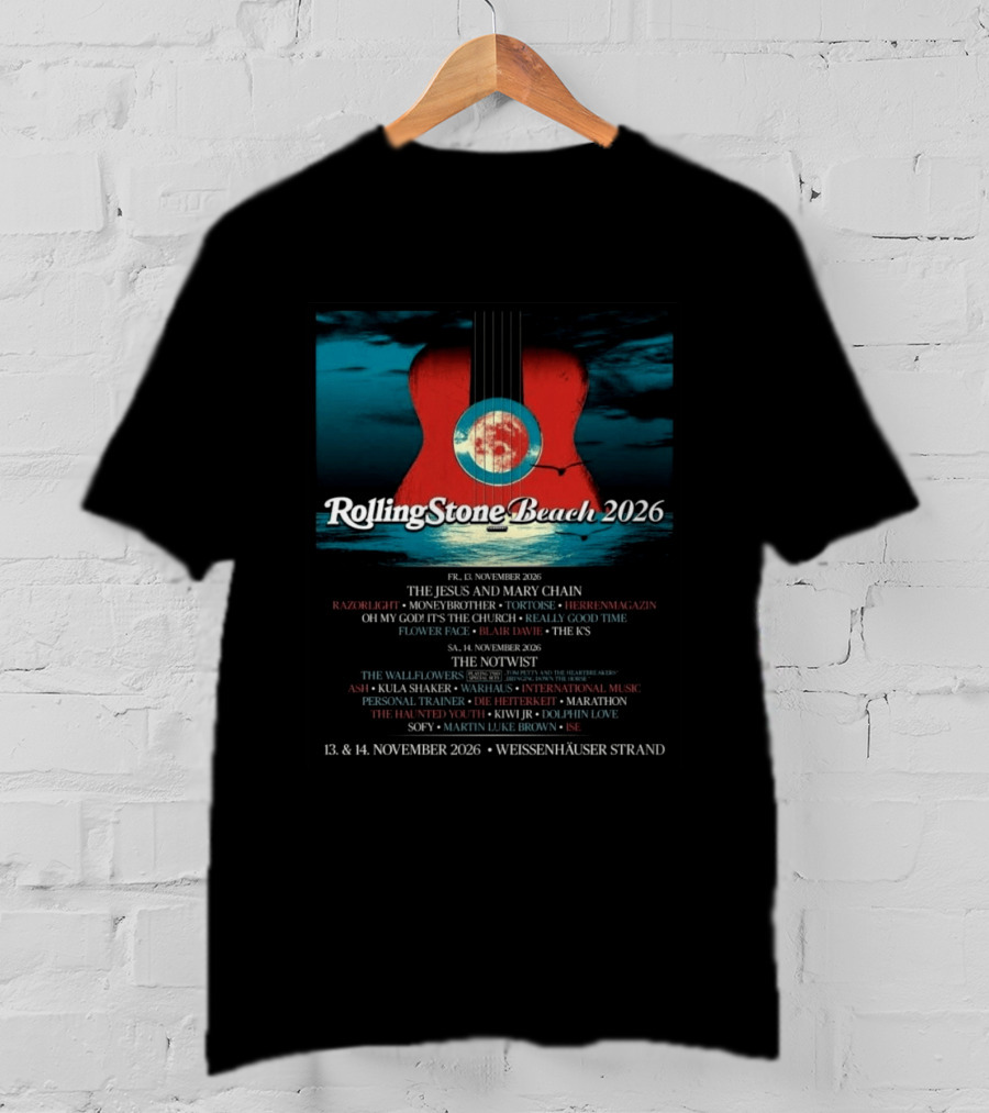 Rolling Stone Beach 2026 The Jesus And Mary Chain Weissenhäuser Strand November 13 14 Festival Lineup T-Shirt