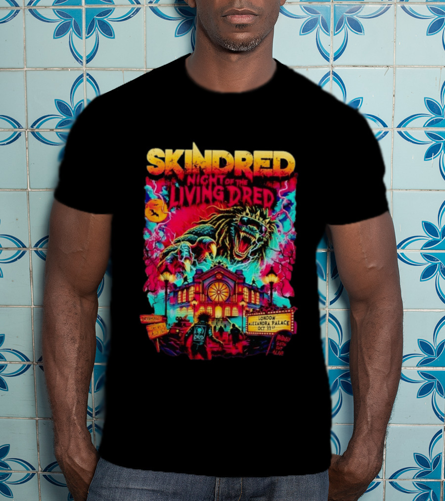 Skindred Night Of The Living Dred London Alexandra Palace Oct 31st Monster Concert T-Shirt