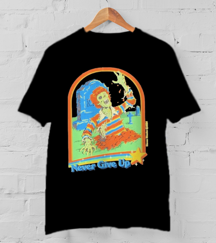 Steven Rhodes Zombie Rising Never Give Up Graveyard Scene 2026 T-Shirt
