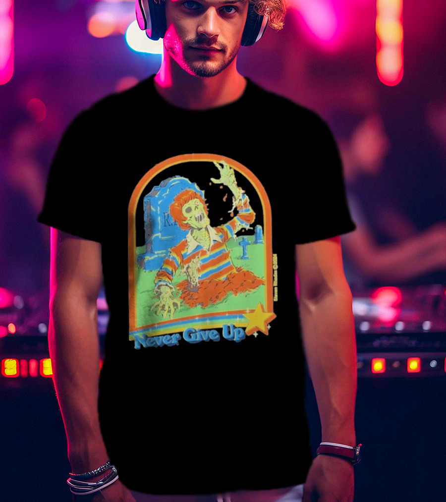 Steven Rhodes Zombie Rising Never Give Up Graveyard Scene 2026 T-Shirt