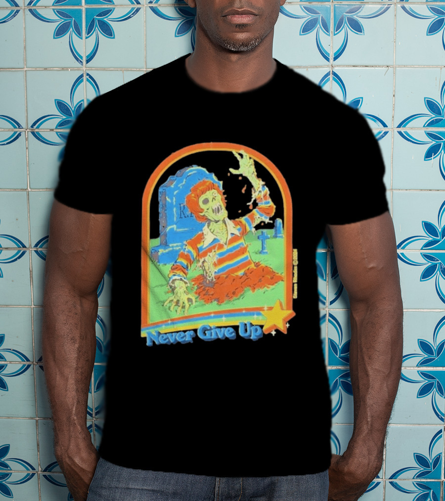 Steven Rhodes Zombie Rising Never Give Up Graveyard Scene 2026 T-Shirt