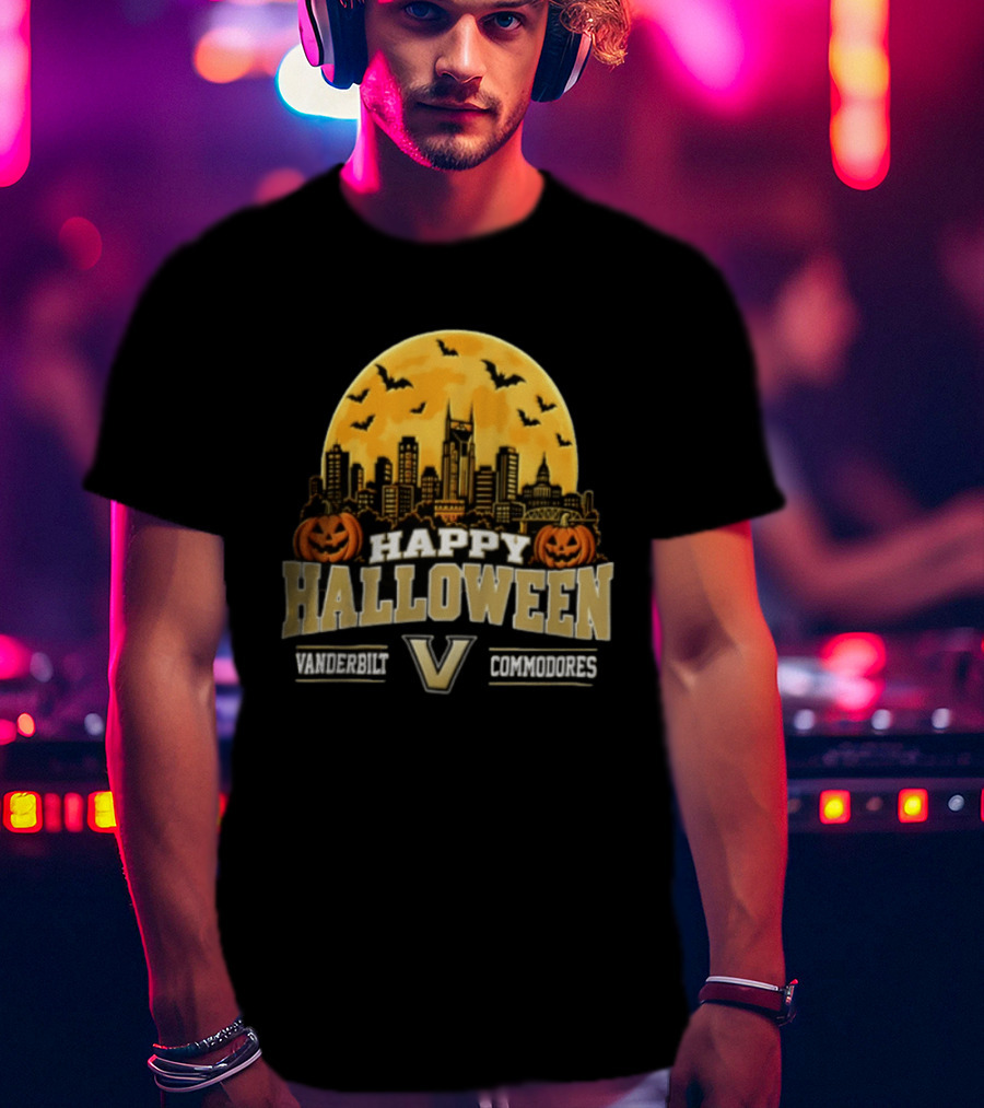 Vanderbilt Commodores Happy Halloween Skyline V 2026 T-Shirt