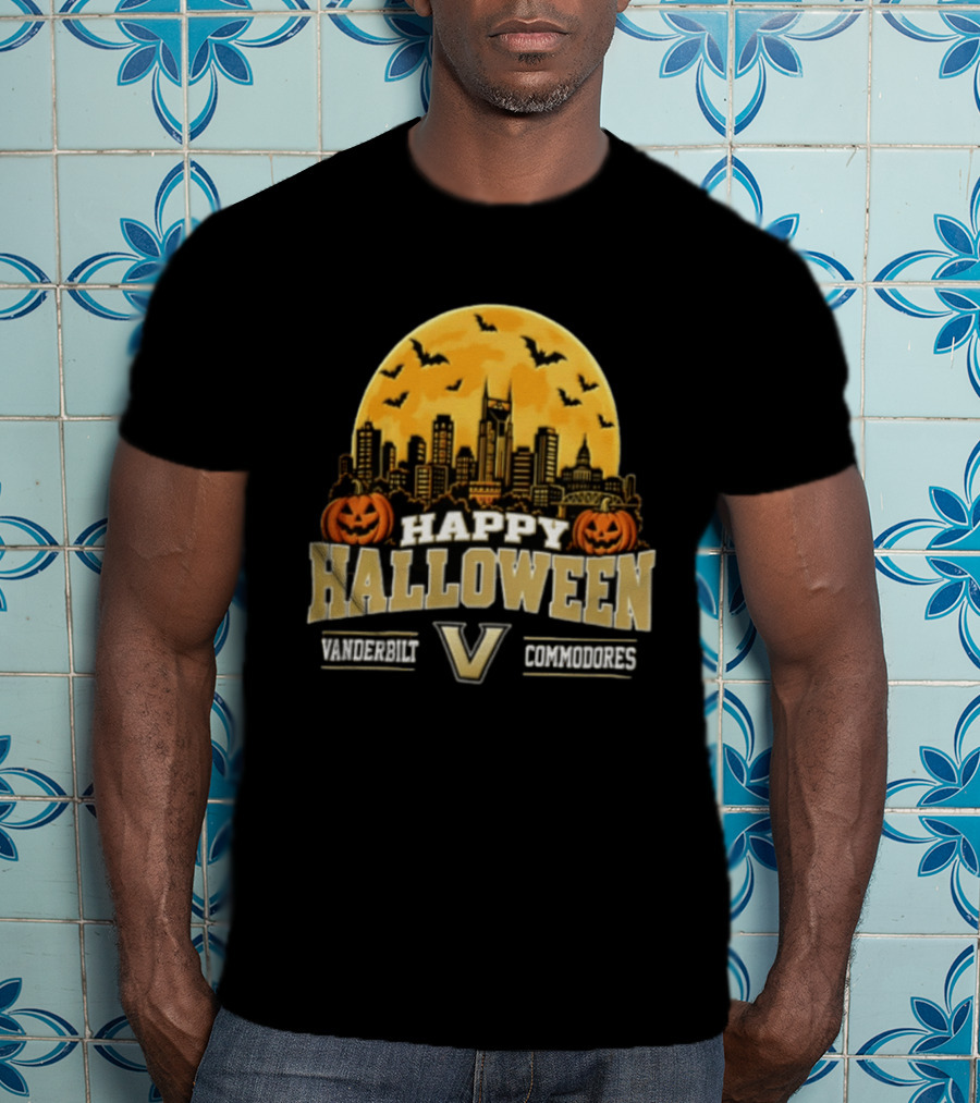 Vanderbilt Commodores Happy Halloween Skyline V 2026 T-Shirt