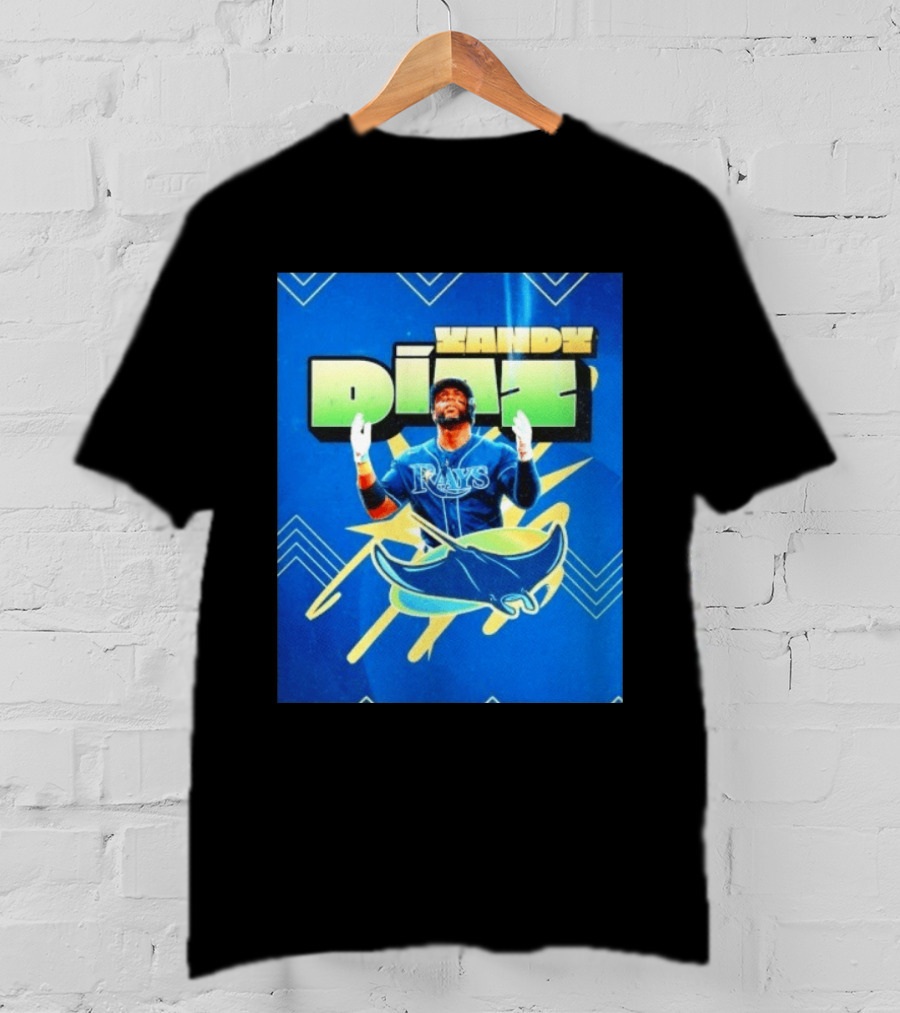 Yandy Diaz Tampa Bay Rays MLB Baseball Player Graphic With Manta Ray T-Shirt