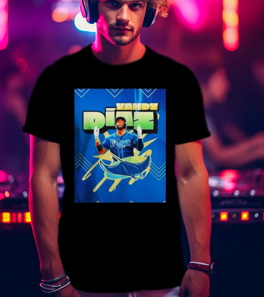 Yandy Diaz Tampa Bay Rays MLB Baseball Player Graphic With Manta Ray T-Shirt