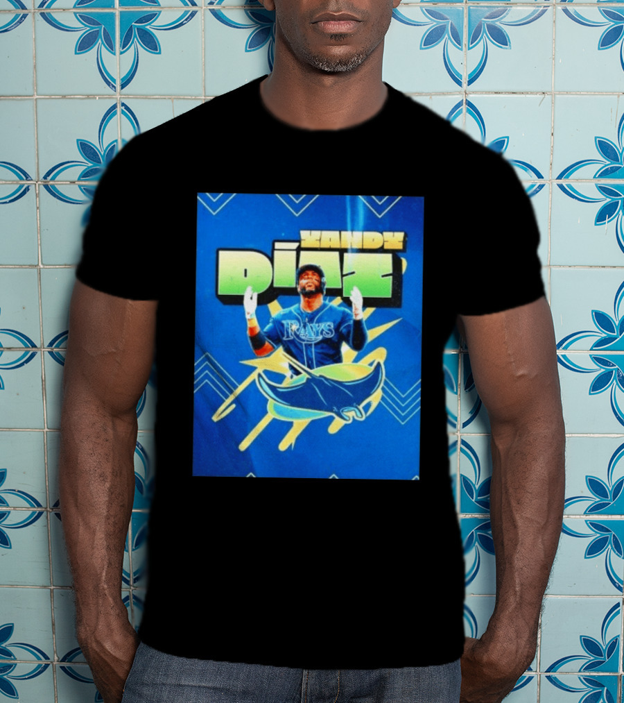 Yandy Diaz Tampa Bay Rays MLB Baseball Player Graphic With Manta Ray T-Shirt