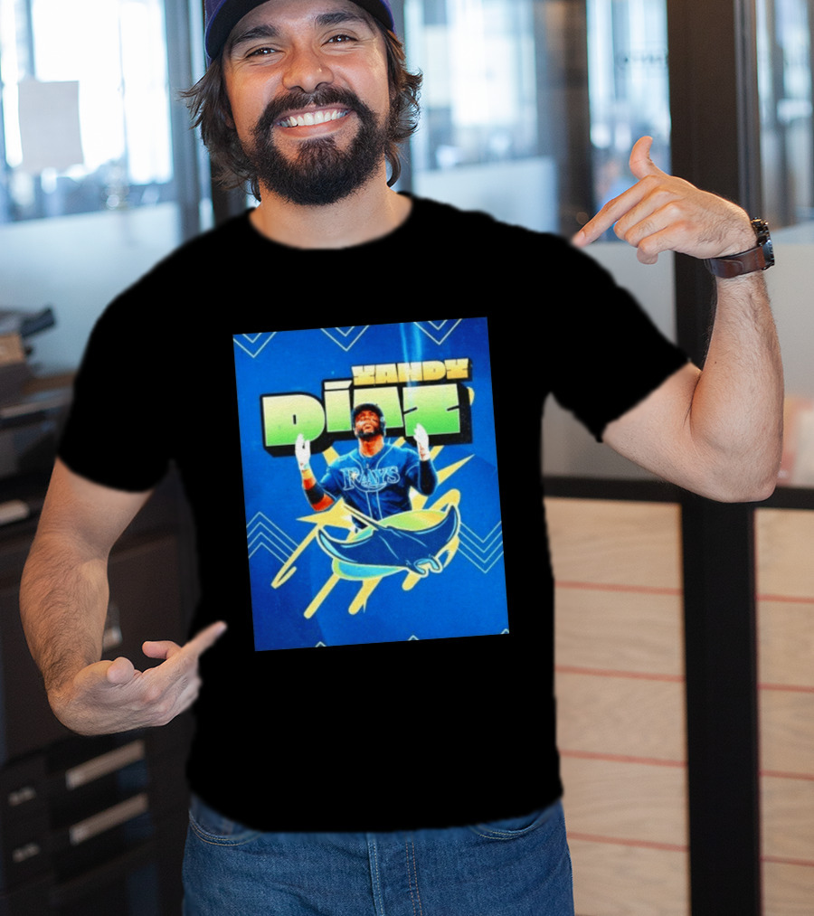 Yandy Diaz Tampa Bay Rays MLB Baseball Player Graphic With Manta Ray T-Shirt
