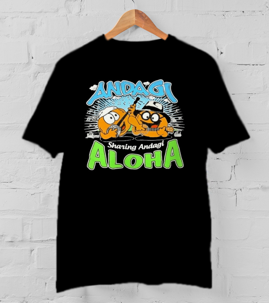 Andagi Sharing Aloha Music Japanese Cartoon Characters T-Shirt