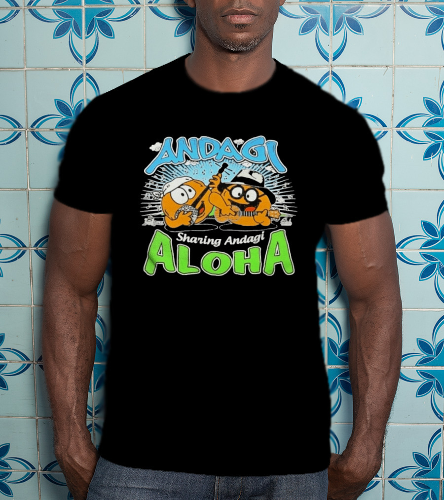 Andagi Sharing Aloha Music Japanese Cartoon Characters T-Shirt