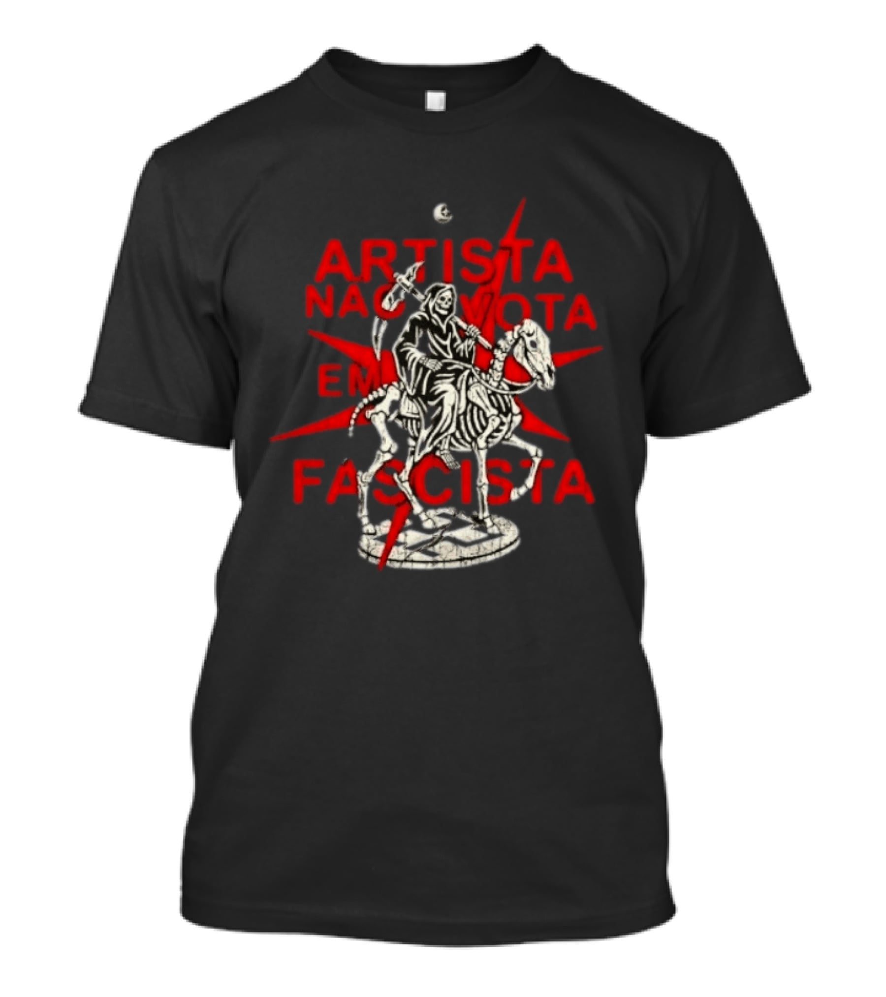 Artista Nao Vota Em Fascista Grim Reaper Anti Fascist T-Shirt
