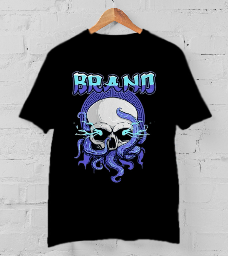 BRAND Skull With Tentacles Gothic Dark Spooky T-Shirt