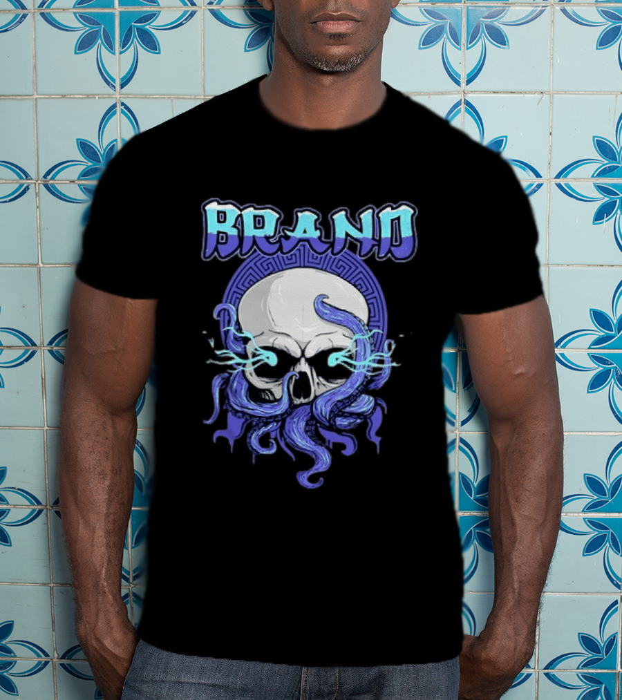 BRAND Skull With Tentacles Gothic Dark Spooky T-Shirt