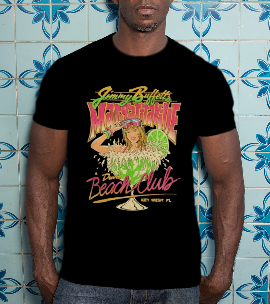 Jimmy Buffett Margaritaville Duvin Beach Club Key West FL Retro Vibes T-Shirt