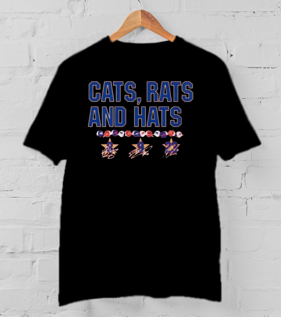 Cats Rats And Hats Colorful Baseball Caps 8 9 23 T-Shirt