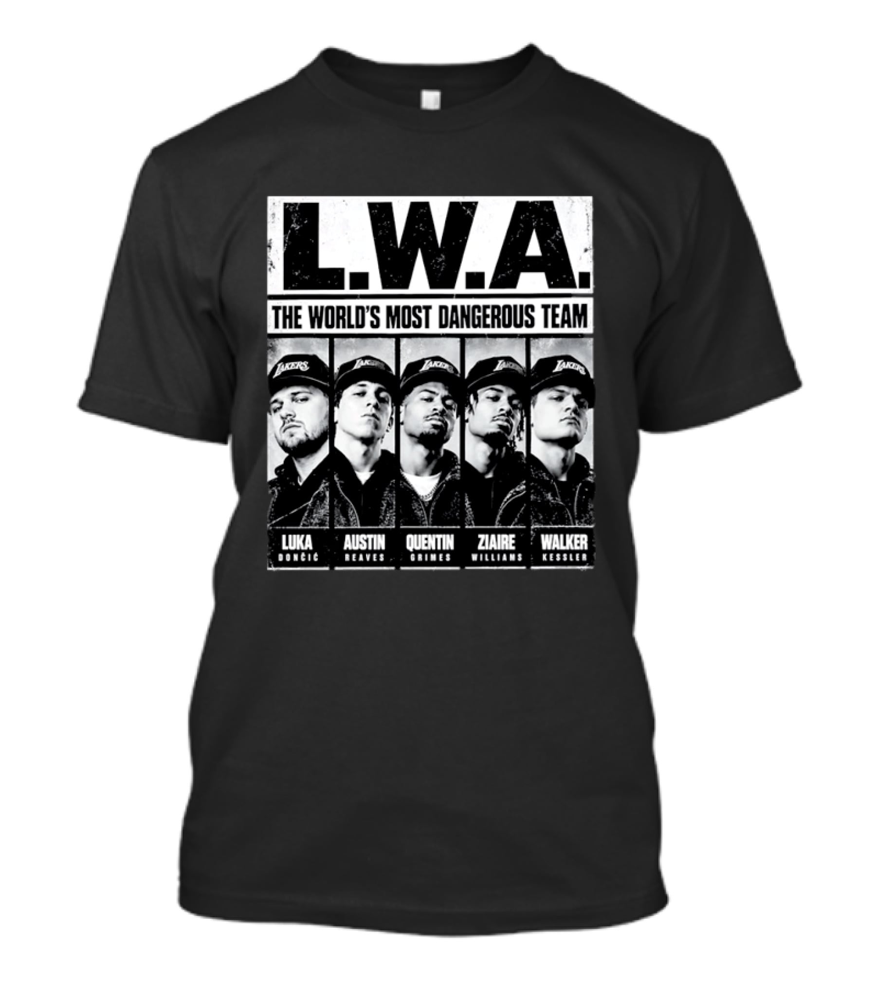 LWA The World's Most Dangerous Team Luka Dončić Austin Reaves Quentin Grimes Ziaire Williams Walker Kessler T-Shirt