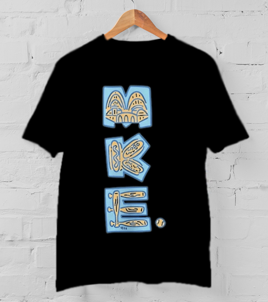 Milwaukee MKE Hot Dog Baseball Wisconsin Stadium T-Shirt