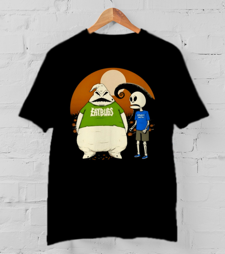 Oogie Boogie Eat Bugs Spooky Metal Skeleton T-Shirt
