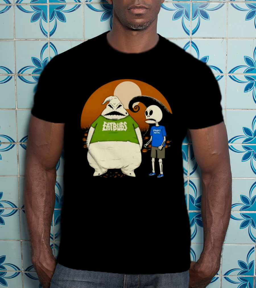 Oogie Boogie Eat Bugs Spooky Metal Skeleton T-Shirt