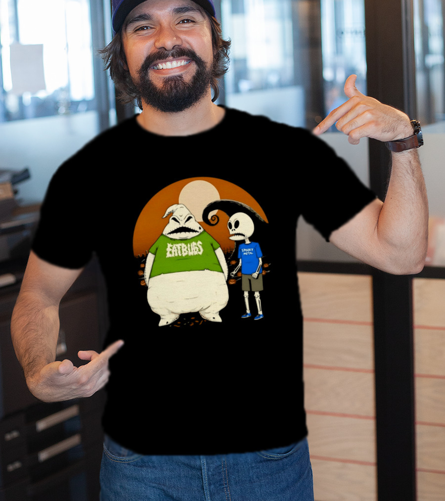 Oogie Boogie Eat Bugs Spooky Metal Skeleton T-Shirt