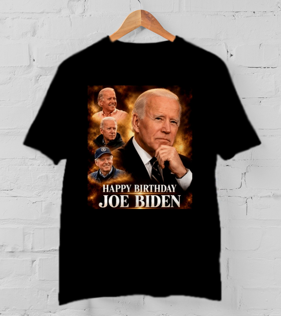 Happy Birthday Joe Biden Celebration With Presidential Portraits T-Shirt