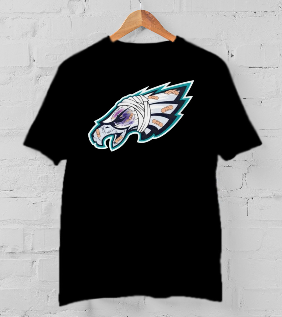 Philadelphia Eagles Injured Bandaged Logo Sports Humor T-Shirt