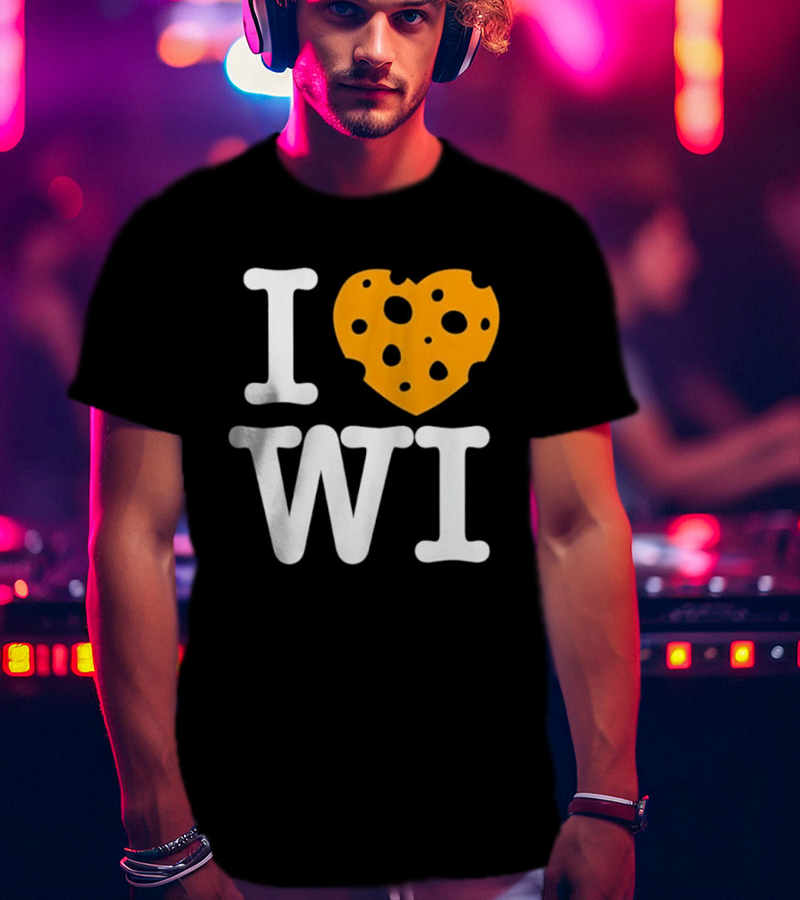 I Love WI Cheesehead Wisconsin Dairy State T-Shirt