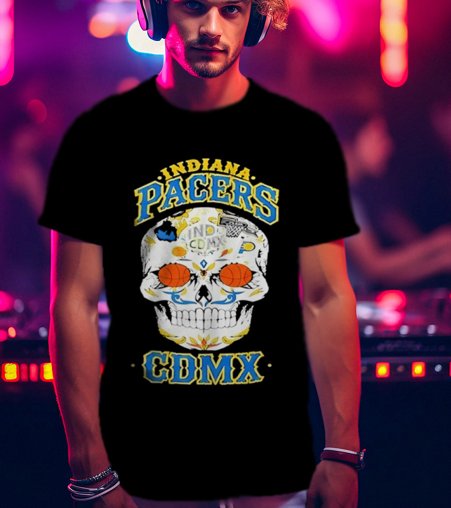 Indiana Pacers CDMX Sugar Skull NBA T-Shirt