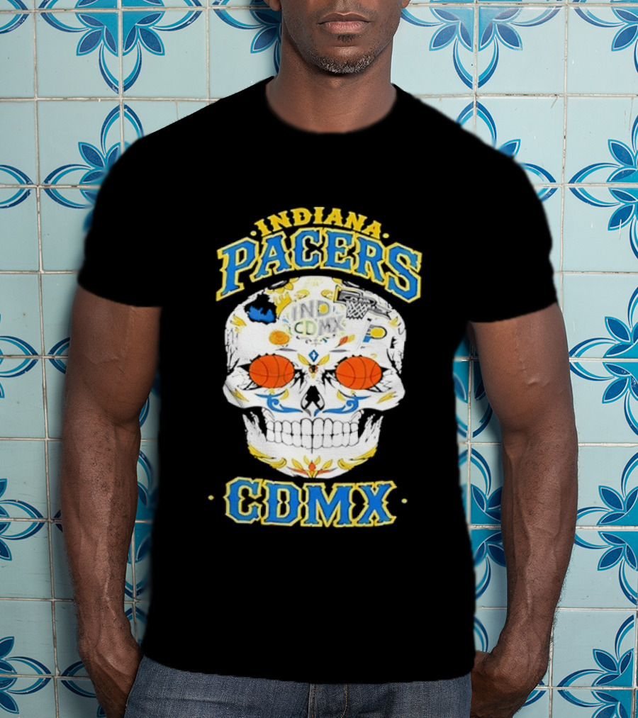 Indiana Pacers CDMX Sugar Skull NBA T-Shirt
