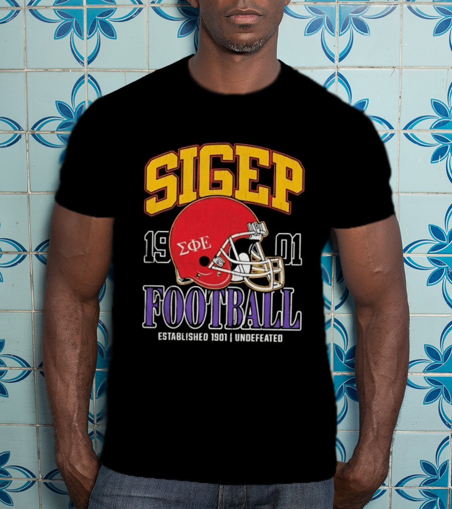 SigEp Football 1901 Red Helmet Undefeated Established 1901 T-Shirt