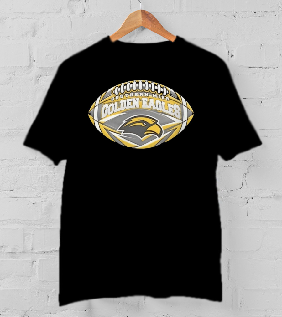 Southern Miss Golden Eagles Football NCAA Oval Shape Eagle Head T-Shirt