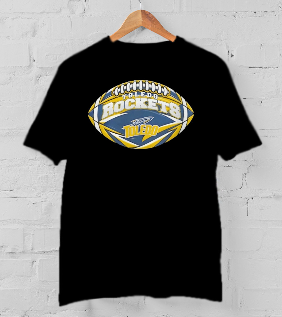 Toledo Rockets NCAA Football Oval Shape Team Spirit T-Shirt