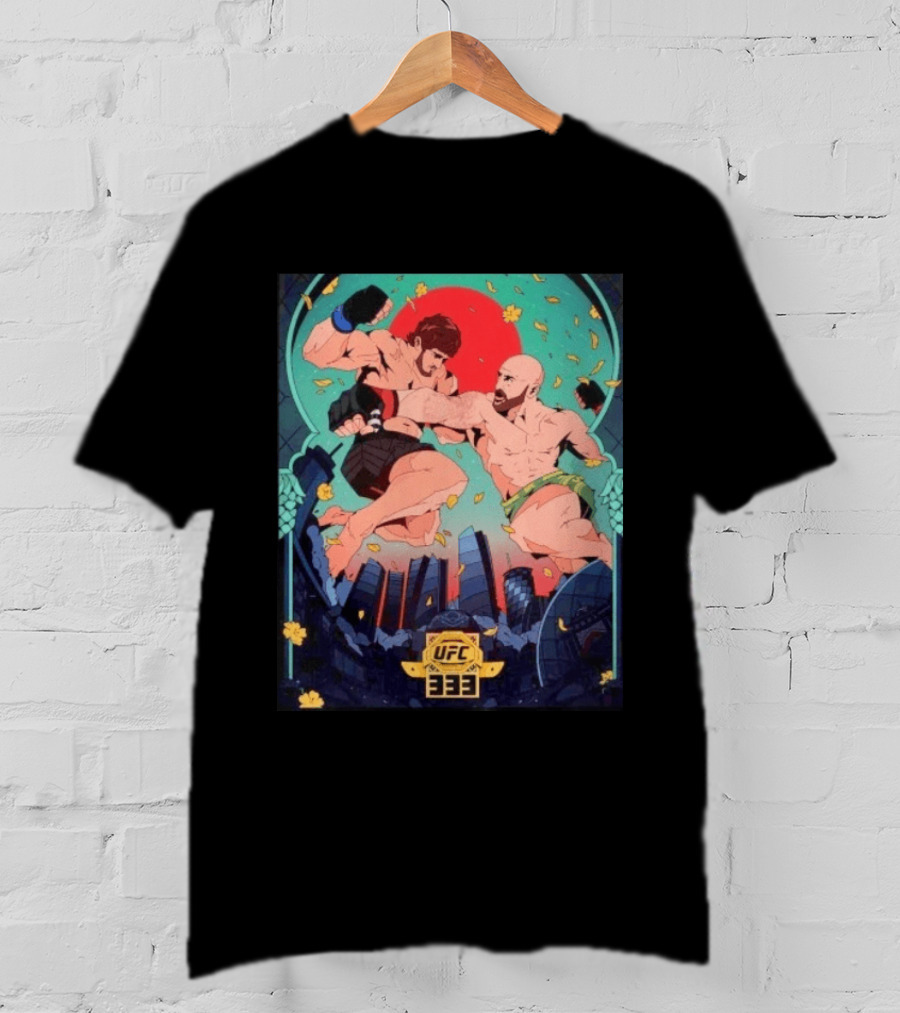UFC 333 Double Title Fights MMA Mixed Martial Arts Anime Inspired Showdown T-Shirt