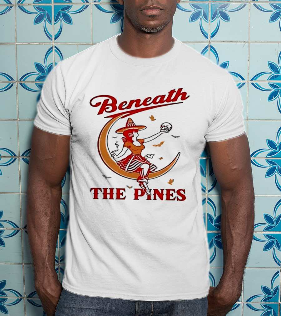 Beneath The Pines Witch Moon Skull Gothic T-Shirt