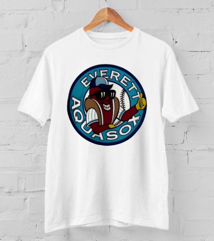 Everett AquaSox Hot Dog Sunglasses Baseball Fan T-Shirt