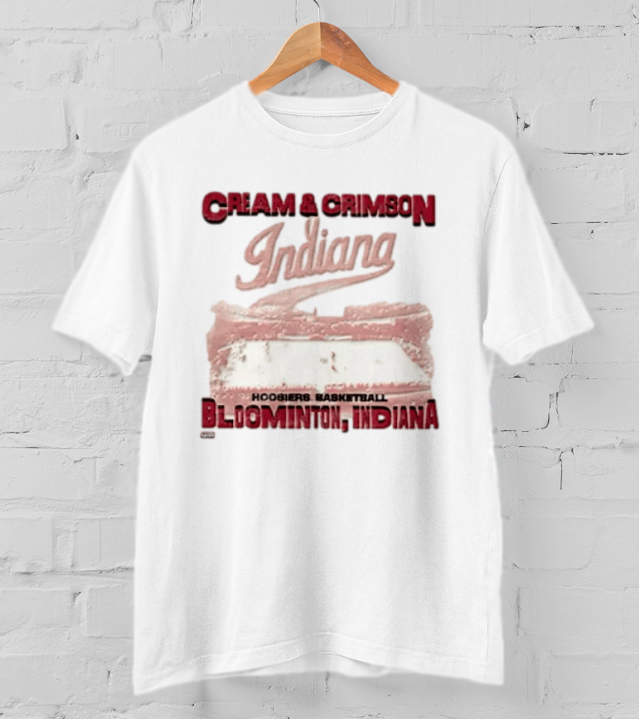 Cream & Crimson Indiana Hoosiers Basketball Bloomington Indiana T-Shirt