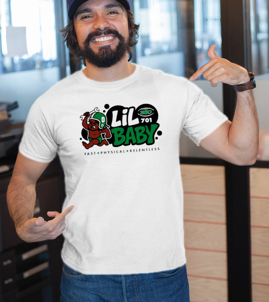 Lil Baby 360 701 Fast Physical Relentless Football Cartoon T-Shirt