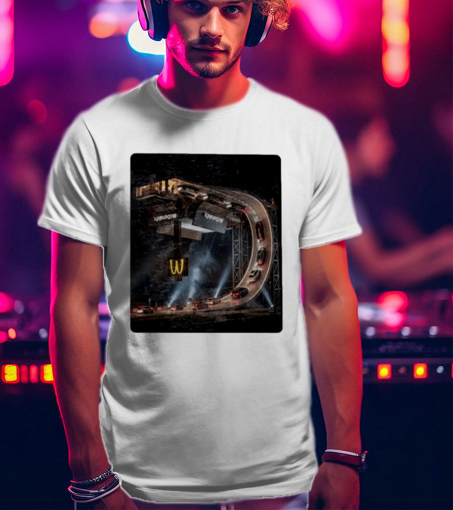 McDonald's Surreal Upside Down Drive Thru Concept Night Scene T-Shirt