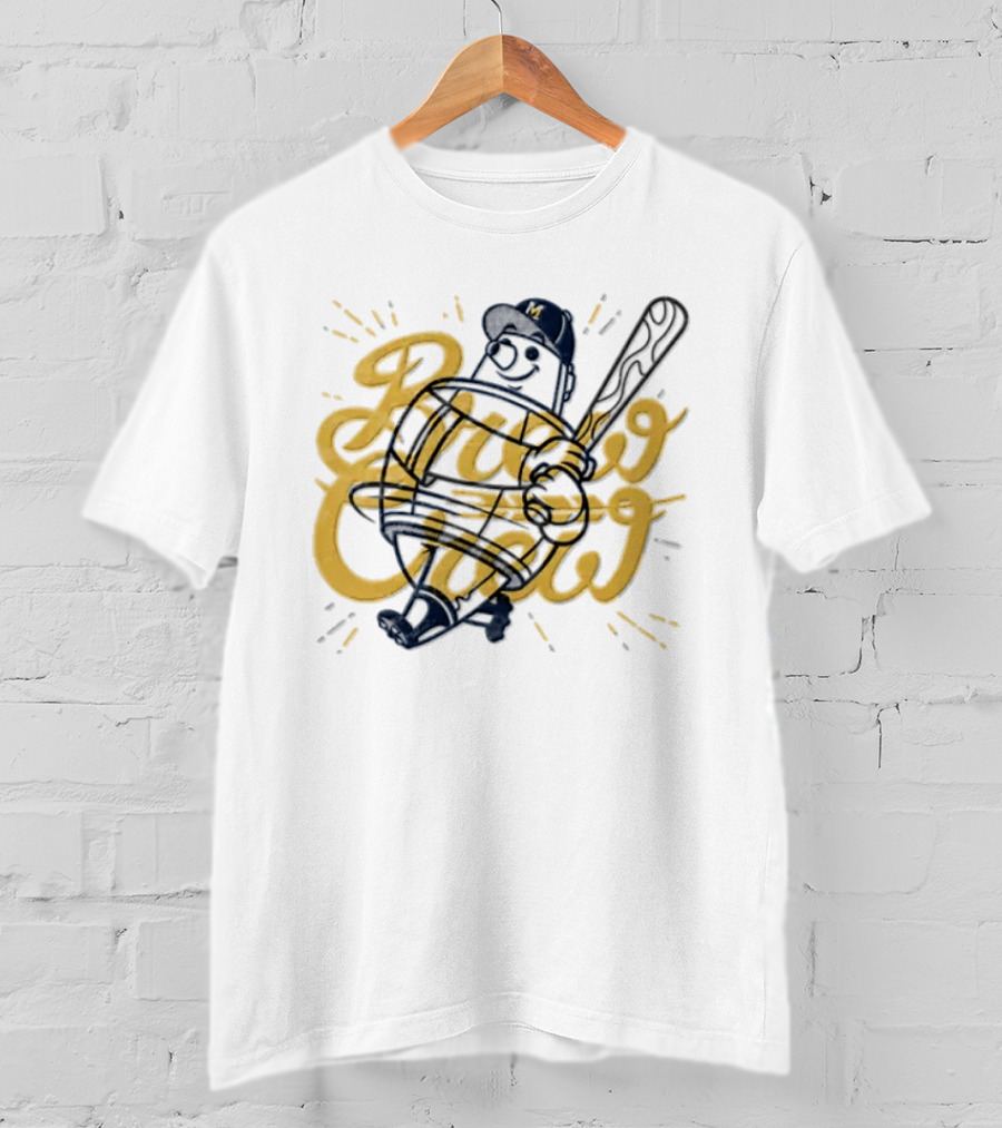 Milwaukee Brewers Brew Crew MLB Mascot Swinging Bat T-Shirt