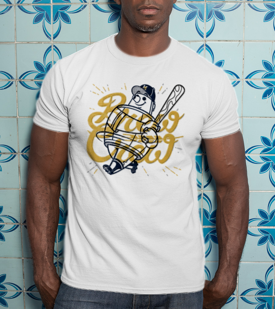Milwaukee Brewers Brew Crew MLB Mascot Swinging Bat T-Shirt