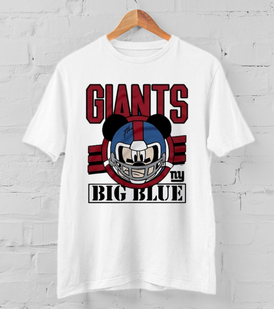 New York Giants Mickey Mouse Big Blue NFL Collaboration T-Shirt