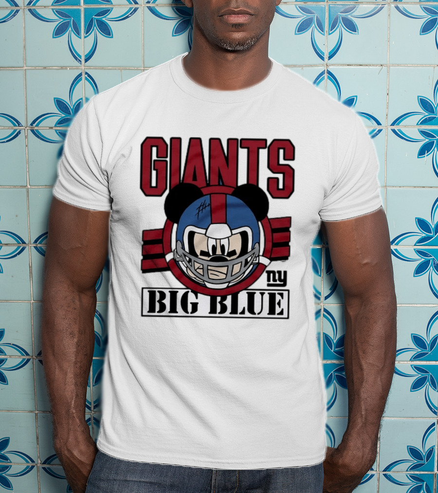 New York Giants Mickey Mouse Big Blue NFL Collaboration T-Shirt