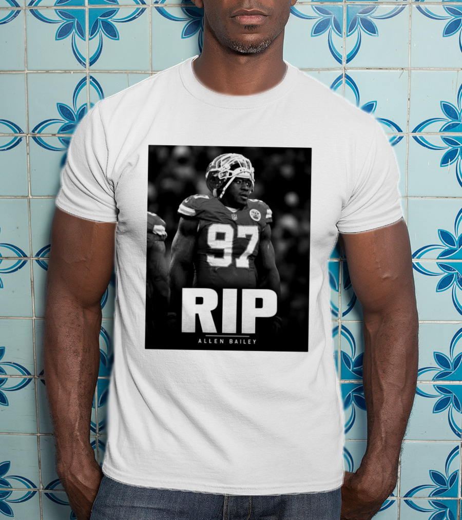 RIP Allen Bailey 1989 2026 Football Player Number 97 T-Shirt