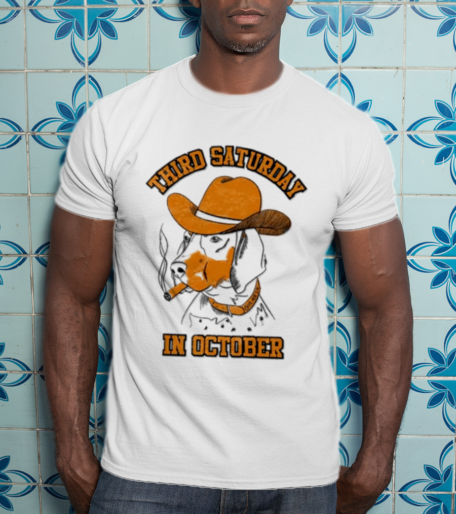 Third Saturday In October Tennessee Volunteers Dog With Cowboy Hat T-Shirt