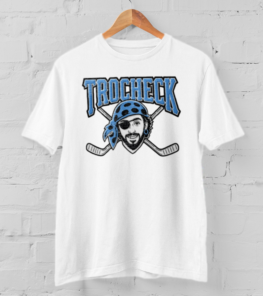 Trocheck Beard Pirate Crossed Hockey Sticks T-Shirt
