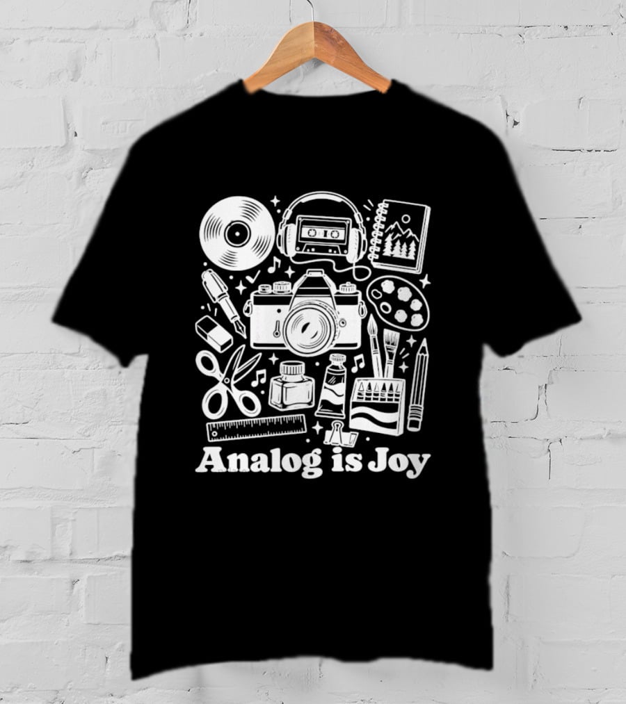 Analog Is Joy Camera Cassette Paint Creativity T-Shirt