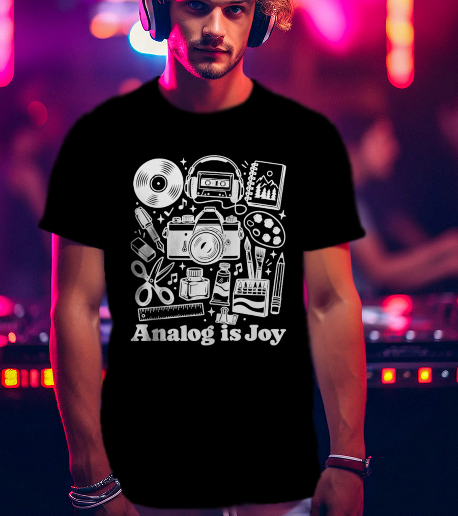 Analog Is Joy Camera Cassette Paint Creativity T-Shirt