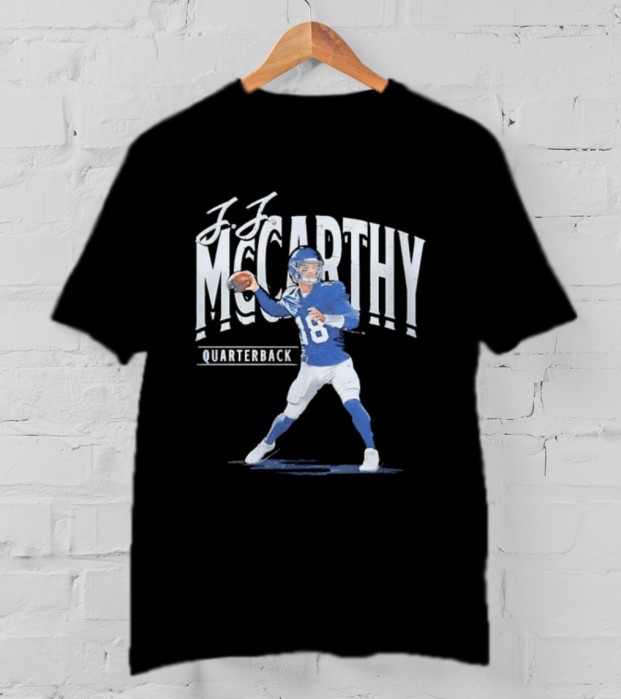 JJ McCarthy Quarterback Number 18 Minnesota Vikings T-Shirt