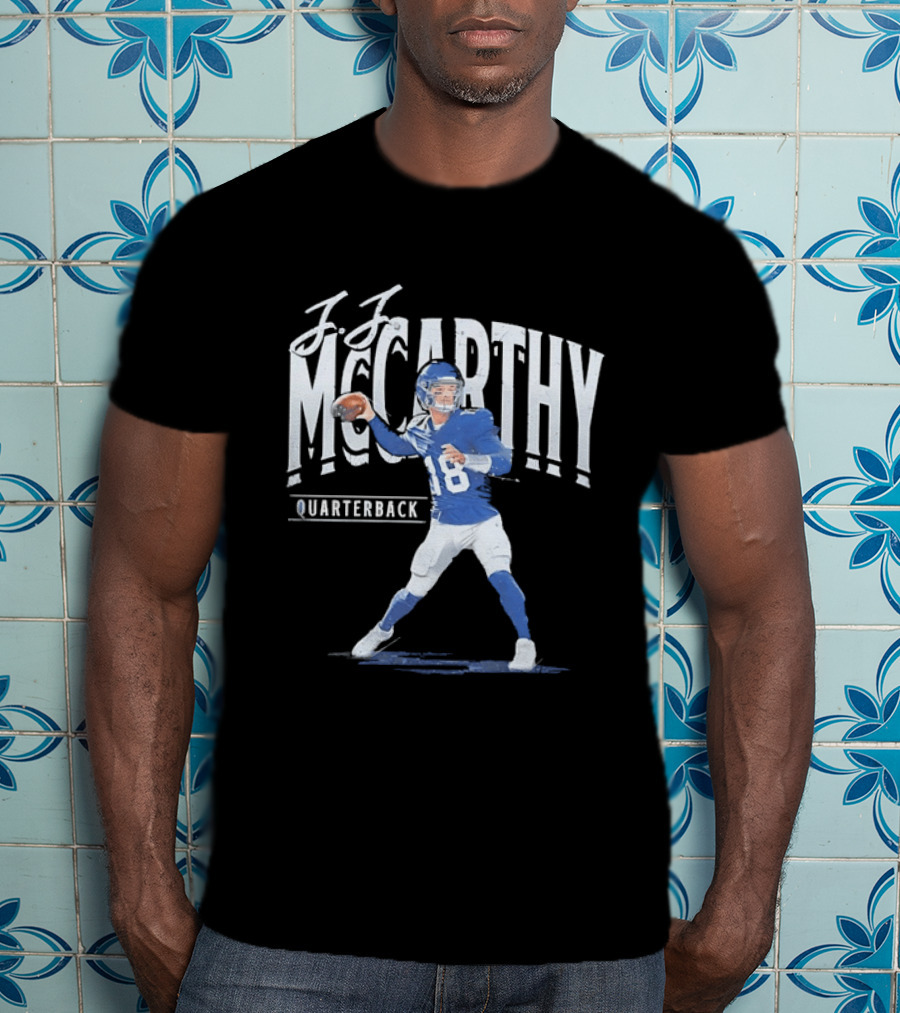 JJ McCarthy Quarterback Number 18 Minnesota Vikings T-Shirt